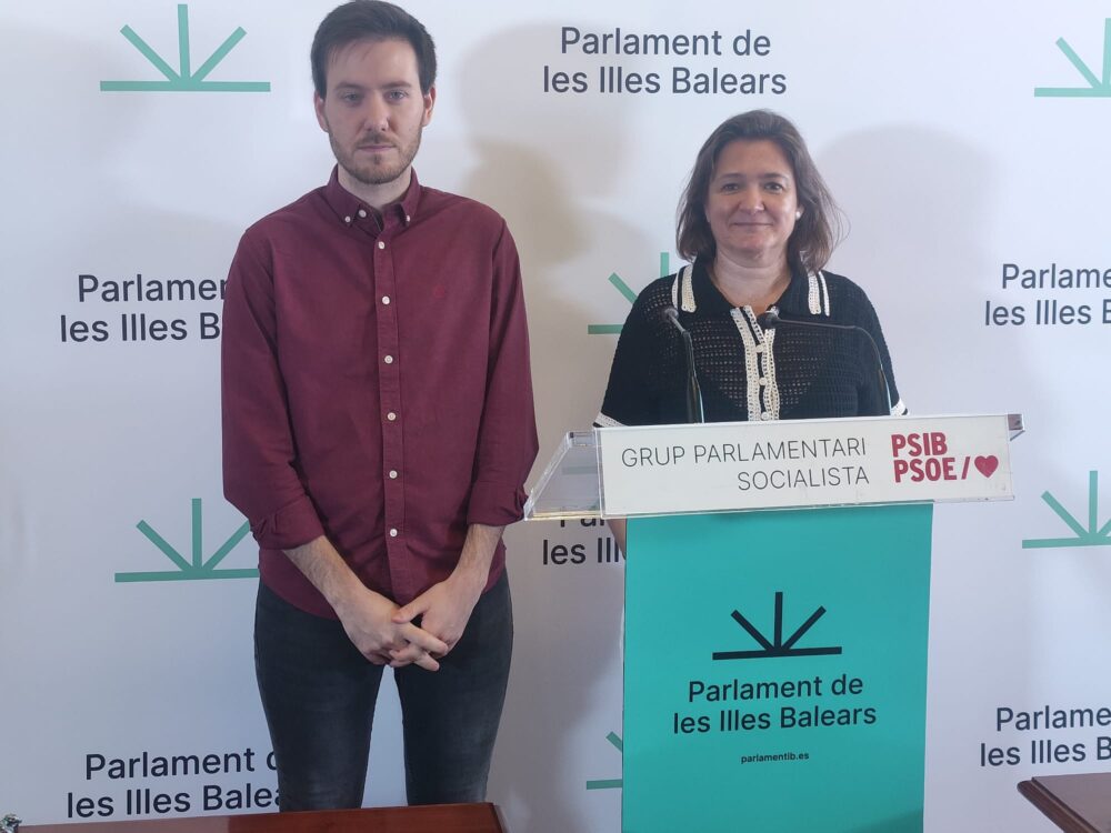 Ares Fernández i Mercedes Garrido, en roda de premsa al Parlament